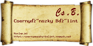Csernyánszky Bálint névjegykártya