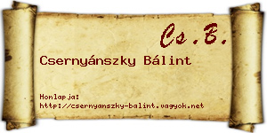 Csernyánszky Bálint névjegykártya